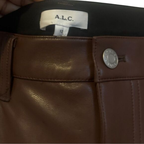 A.L.C Freddie Faux Leather Pant In Brown NWT MSRP $395 - Picture 7 of 8